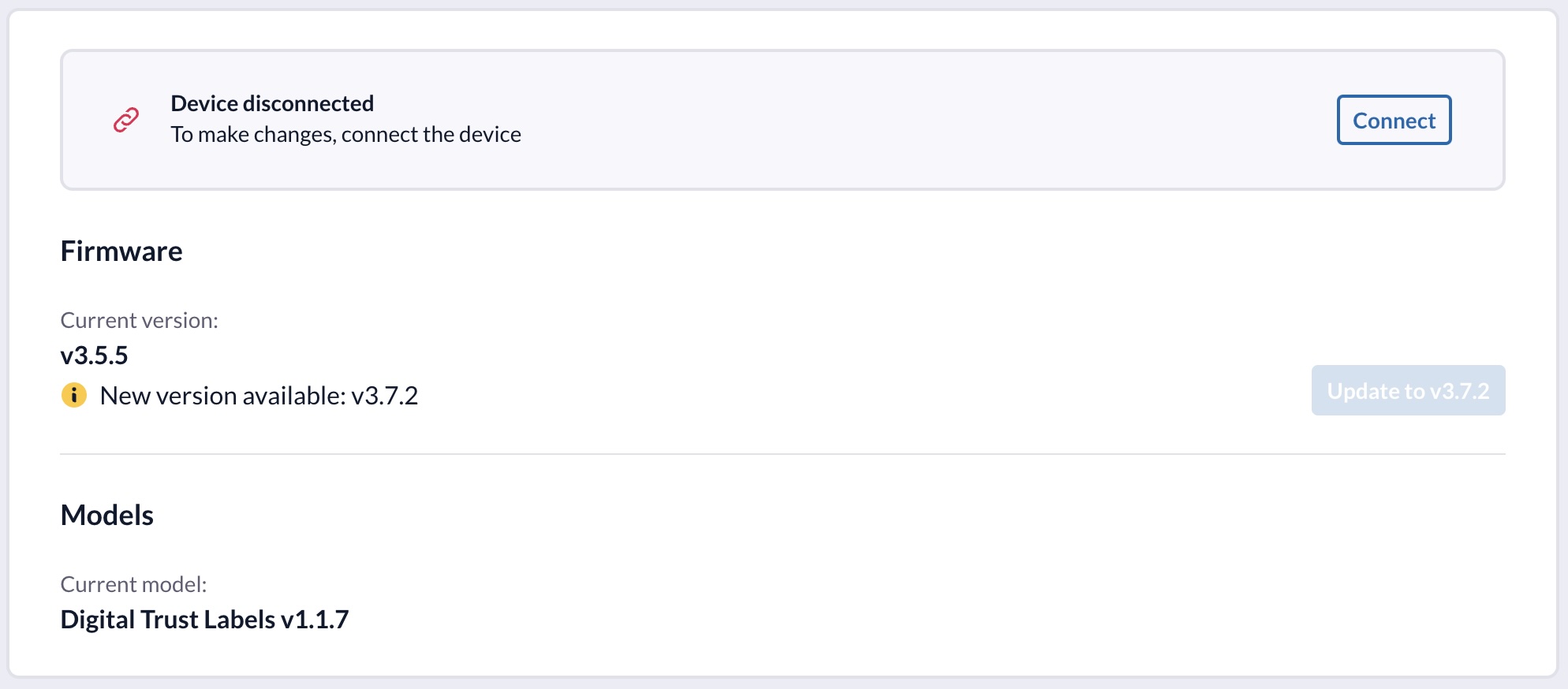 Device not connected