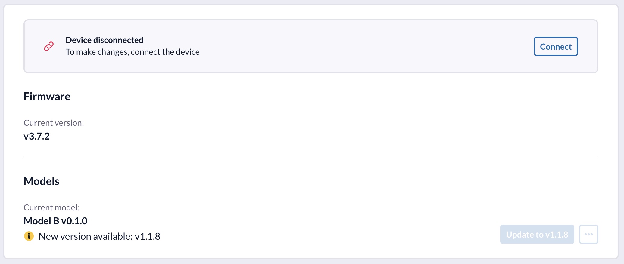 Device not connected